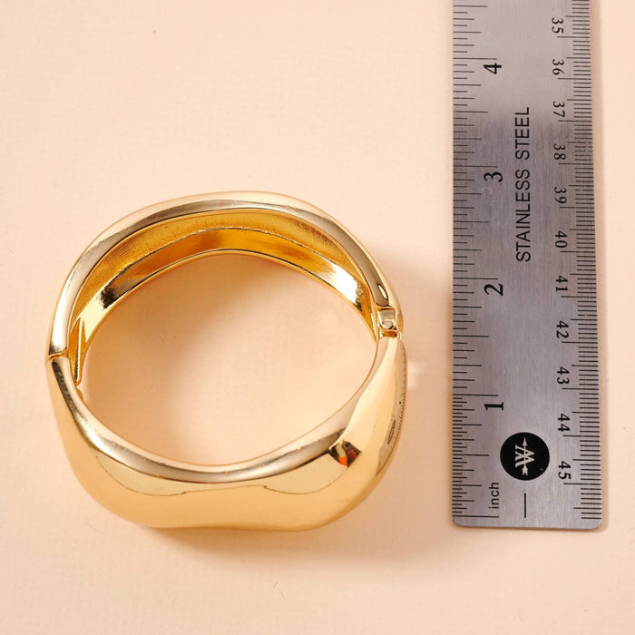 Wide and Wavy 18K Gold Cuff Bracelet