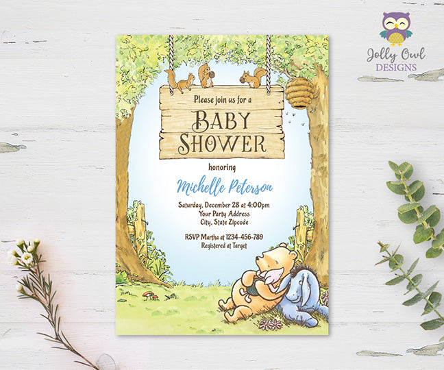 Winnie The Pooh Baby Shower Invitation