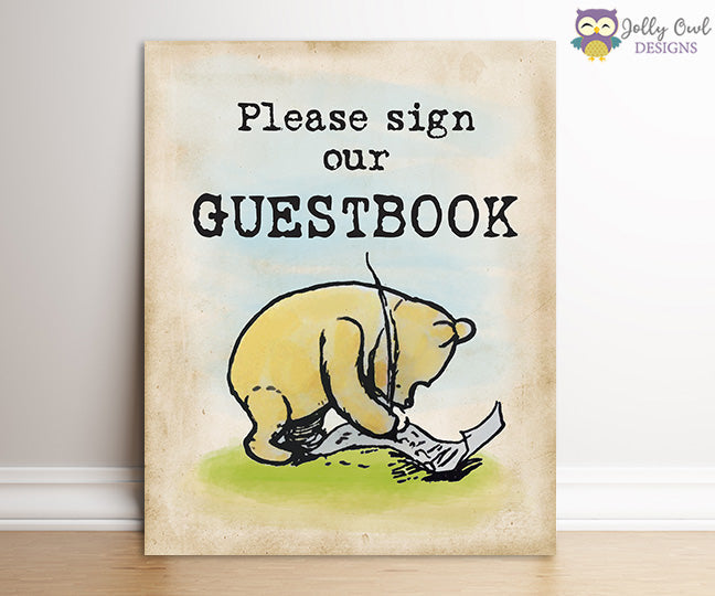Winnie The Pooh Party Signs - Sign Our Guestbook