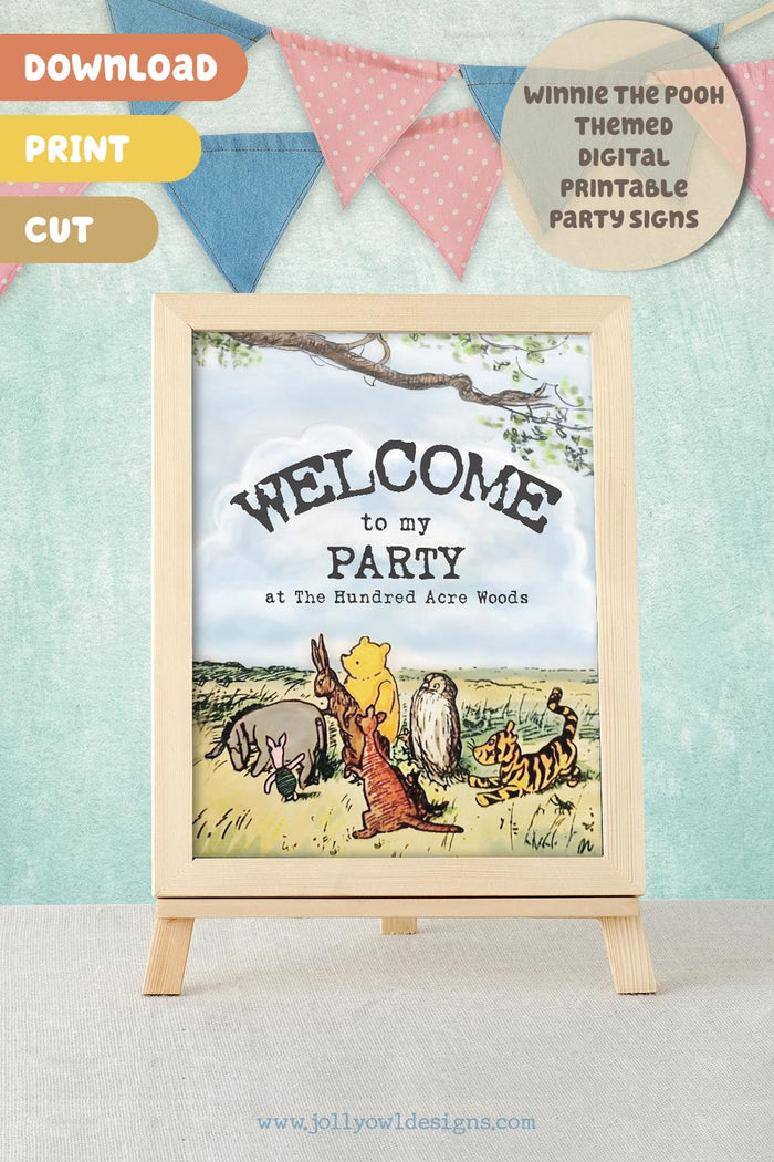 Winnie The Pooh Party Welcome Sign