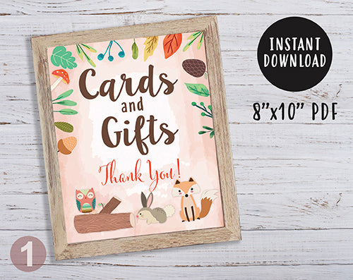 Woodland Themed Baby Shower / Birthday Party Signs - Bundle Set