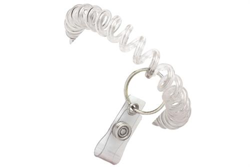 Wrist Coil with Clear Vinyl Strap and 7/8" Nickel-Plated Split Ring, Qty = 250