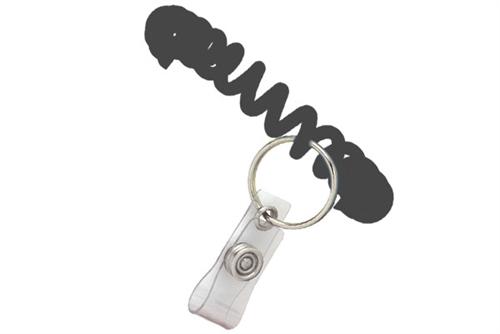 Wrist Coil with Clear Vinyl Strap and 7/8" Nickel-Plated Split Ring, Qty = 250