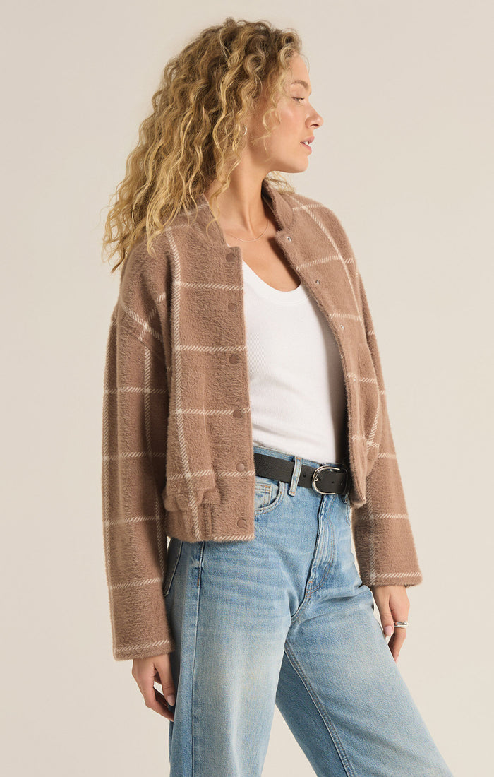 Z Supply Lex Plaid Bomber Jacket