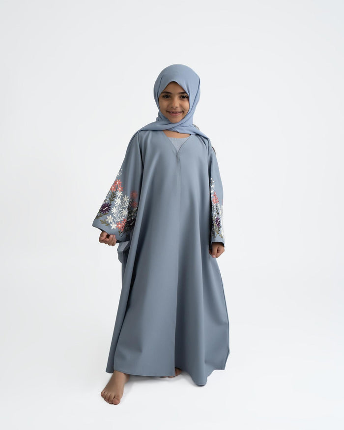 Zahra Abaya Grey- Kids