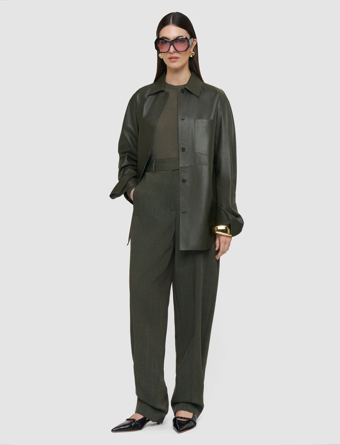 Green Zen Light Wool Trousers - Joseph
