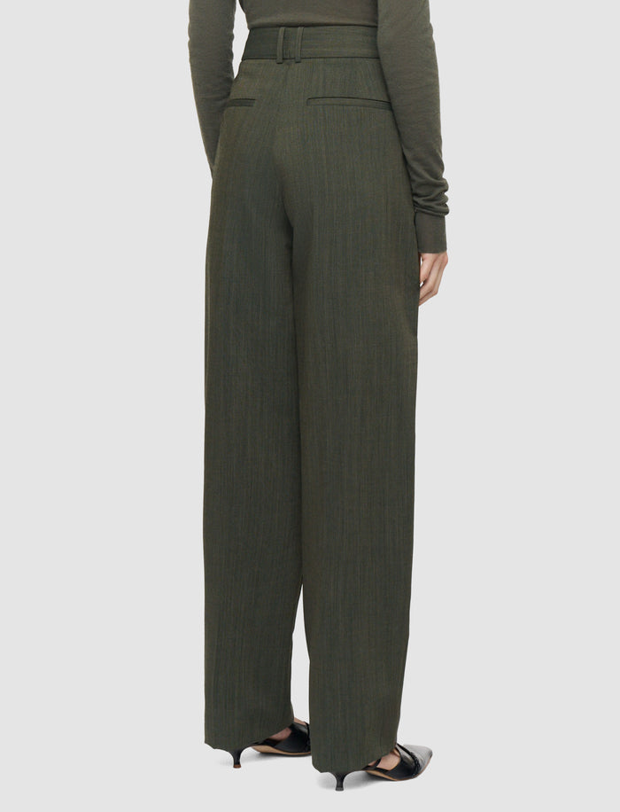 Green Zen Light Wool Trousers - Joseph