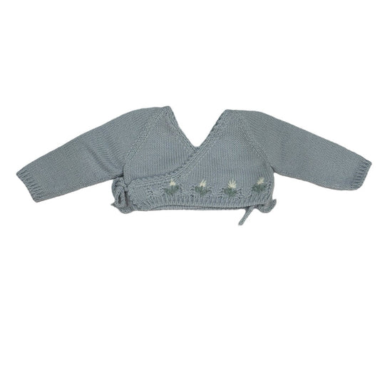 Zoey Blue Embroidered Knitted Cardigan