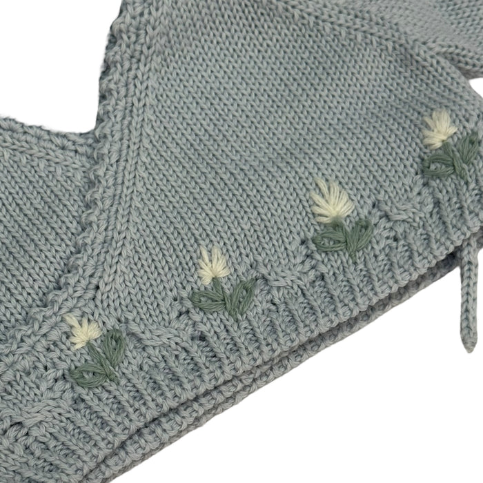 Zoey Blue Embroidered Knitted Cardigan