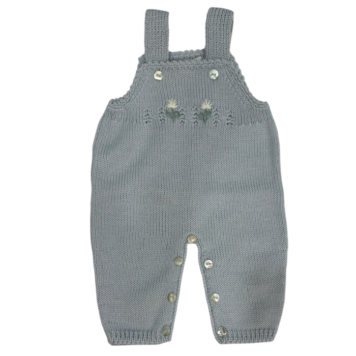 Zoey Knitted Light Blue Embroidered Dungaree