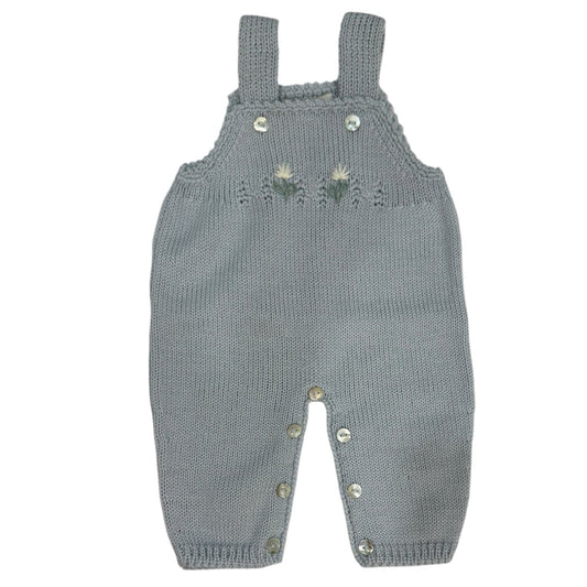 Zoey Knitted Light Blue Embroidered Dungaree